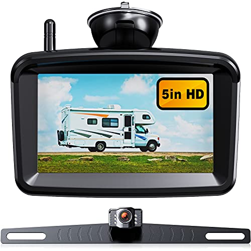 Flash Deals - 60% OFF Wireless Backup Camera 5" Monitor, 1080P HD License Plate Camera w/ Stable Signal for Rear View Car/Pickup/Semi Box Truck/Sedan/Rv/Van/Camper, No Water-in, S04 Flash Deals - 60% OFF Wireless Backup Camera 5" Monitor, 1080P HD License Plate Camera w/ Stable Signal for Rear View Car/Pickup/Semi Box Truck/Sedan/Rv/Van/Camper, No Water-in, S04