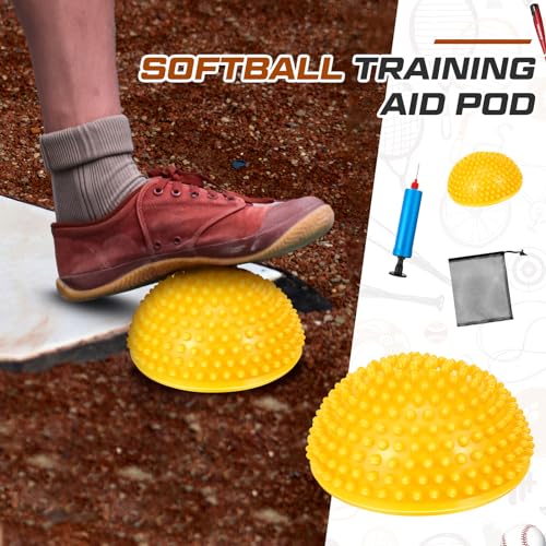 JellyArch 2 Pcs Softball Training Aid Pod Softball Pitching Tools Equipment for Pitcher Trainer Baseball Gear Hitting Throwing Develop Power Coordination Balance with Bag and Pump - Thumbnail 3