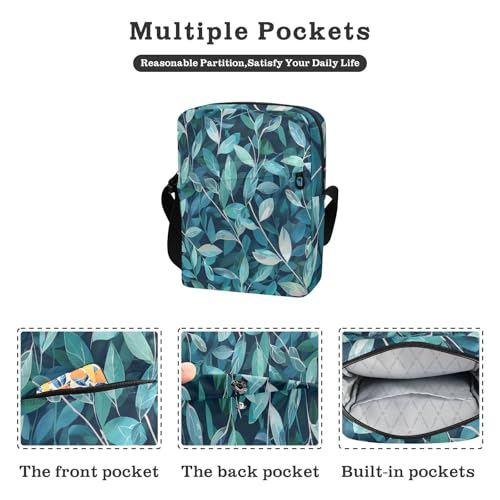 Leaves crossbody messenger bag Shoulder Bag Cross Body Purses Adjustable Strap for Travel Casual2