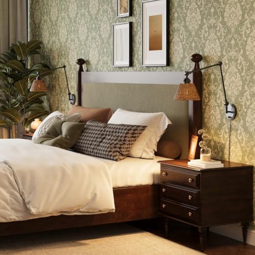 Image of Plug in Wall Sconce, Gold Adjustable Swing Arm Wall Lamp, 1 Pack