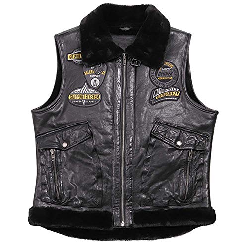 [�f�O�i�[] ���U�[�x�X�g/LEATHER VEST �u���b�N L V-18