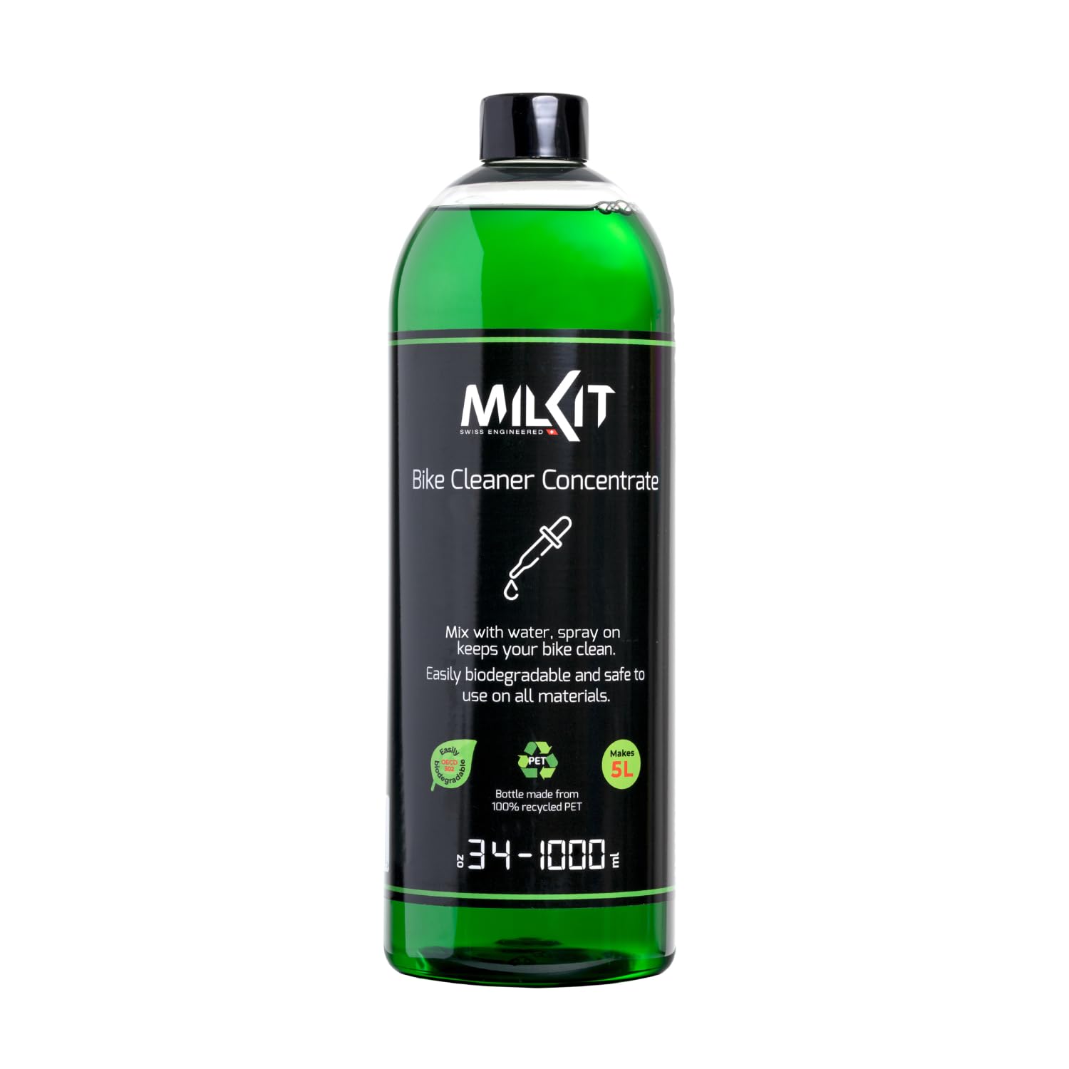 milKit Bio Fahrrad-Reiniger Konzentrat 1000 ml Flasche - biologisches Fahrrad Reiniger Konzentrat für Rennrad, Gravel und MTB - Fahrrad Putzmittel Konzentrat