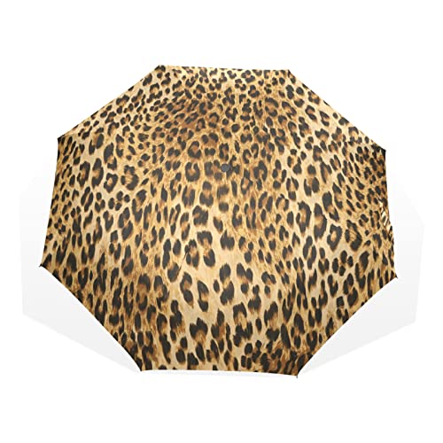 Parapluie 3 plis motif léopard compact pour transports et sorties