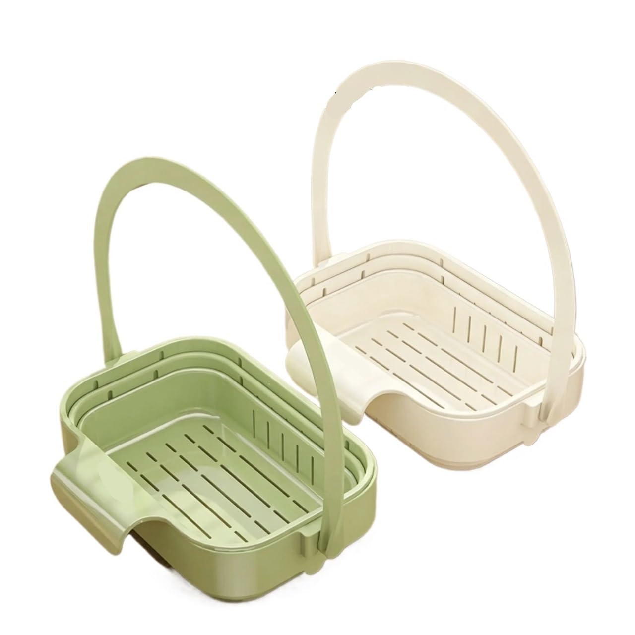 2Pcs Retractable Over-Sink Drain Basket Flip Lid Foldable Kitchen Colander for Produce Kitchen Utensils