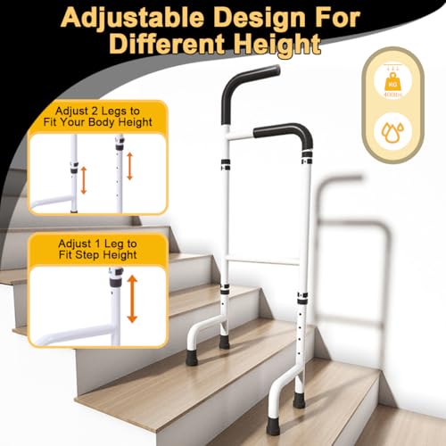 Treppensteighilfe für Treppensteiger, Höhenverstellbar 76-117 cm, passend für die meisten Standardstufen, Perfekte Tritthilfe für ältere Frauen und Männer