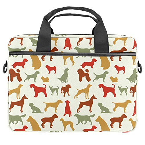 Bolso de portátil de 13 pulgadas con silueta de perro para la universidad y oficina