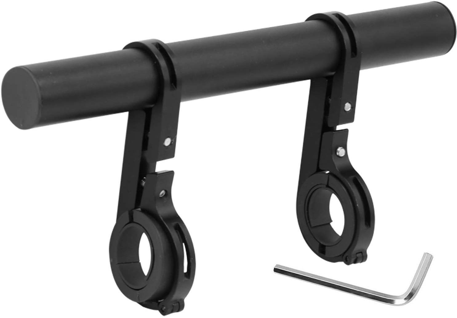 Bicycle Handlebar Extender, Bike Extension Bar Double Clamp Aluminum Alloy Holder Bracket Bicycle Accessories for Flashlight Speedometer for XIAOMI M365, Ninebot ES1 ES2,Mountain Bicycle Black