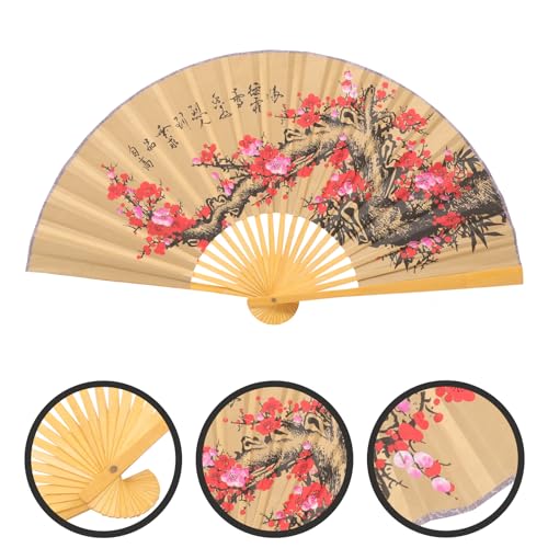 Abanico de papel plegable OUNONA para decorar paredes vacías con estilo oriental floral 7
