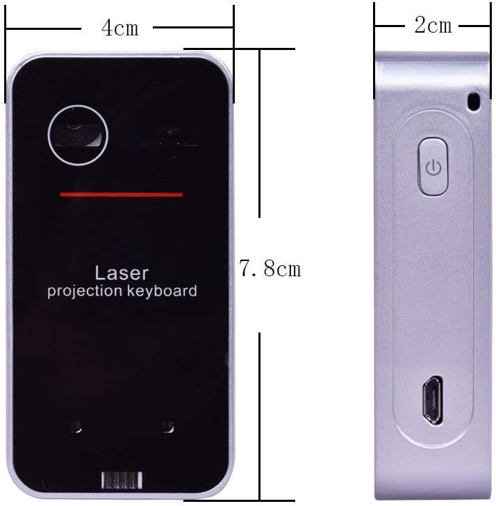 MOJO Bluetooth Wireless Laser Projection Virtual Keyboard Portable Full-Size Keypad