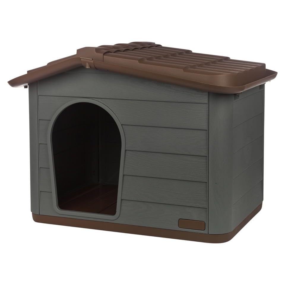 URBNLIVING Plastic Dog House for Small Medium Dogs, Durable Indoor Outdoor Pet Kennel Shelter, Easy Wipe Clean Surface, Air Ventilation Portable, Weather-Resistant, 2 Sizes
