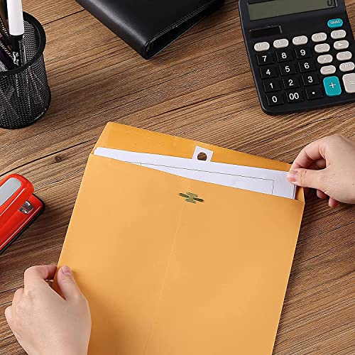 10 X 15 - Clasp Envelopes, Heavy-Duty Brown, Clasp Closure & Gummed Seal, 28Lb Heavyweight, Envelopes For Home, Office, Business, And School, 10" X 15" - 10 Envelopes Per Pack #TOP4