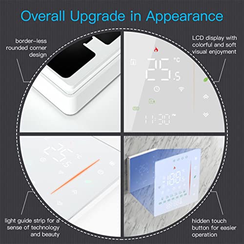 Smart Temperature Controller, White Mobile App Control Pc Abs Water Heating Thermostat Programmable For Bedroom #TOP2