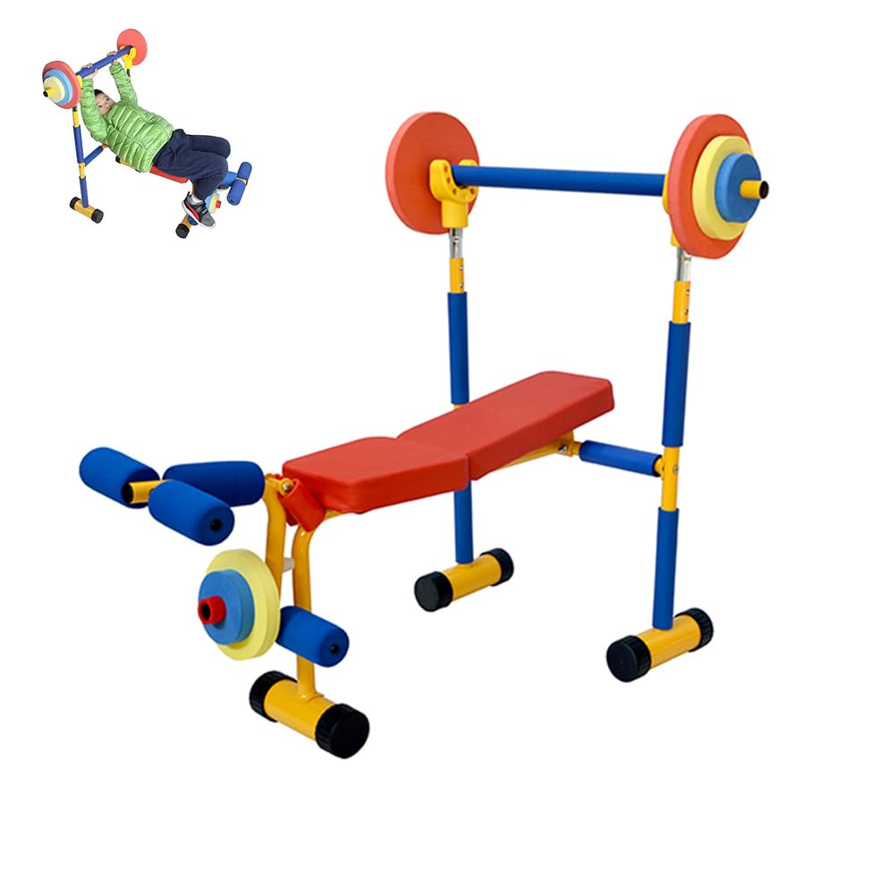Hantelbank-Set für Kinder – Fitnessgerät für Kinder von 3–8 Jahren, aktives Spielen im Innen- und Außenbereich, perfekt für Anfänger und Kleinkinder