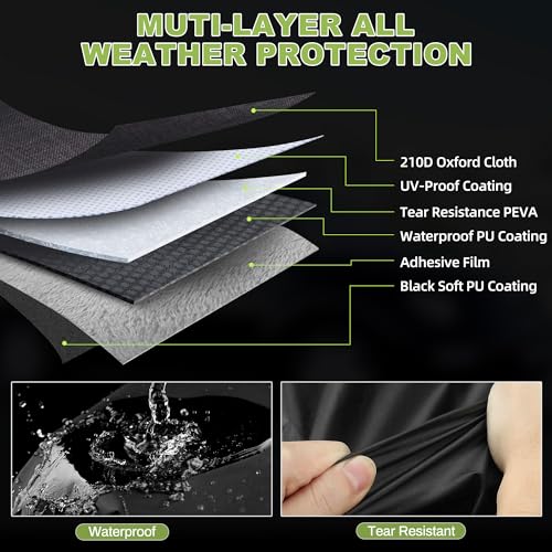 Image of Car Cover for Chevy Camaro 2010-2023 Waterproof All Weather Full Car Cover 210D with Door Zipper & Windproof Bands for Snow Rain Dust Hail Protection Black