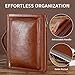Handmade Vintage Crazy Horse Leather Portfolio Letter (A4) Size Notepad,Business Organizer Padfolio with Handle, for iPad Pro/Microsoft Surface Pro/13 inch Tablet (Custom,Oil Wax-Brown)