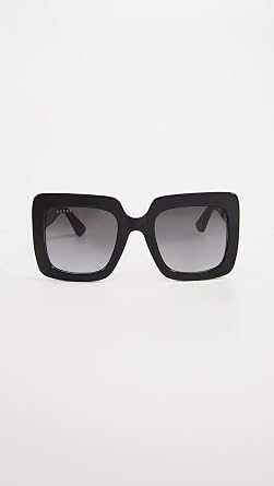 Gucci Unisex - Adult GG0328S-001-53 Sunglasses, Shiny Black, 53, Glossy Black, 53