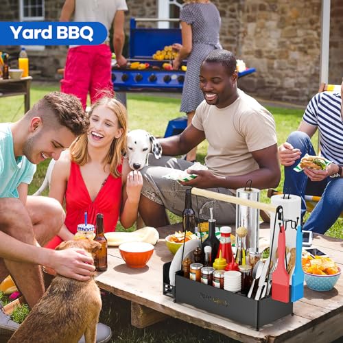 Grill-Caddy-for-Outdoor-Grill-with-2-Paper-Towel-Holder-Camper-Accessories-Condiment-Caddy-Plates-and-BBQ-Caddy-for-Outdoor-Kitchen-Tailgate-Essentials-Grilling-Gifts-for-Men