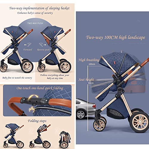 Kinderwagens En Kinderwagens 3 In 1 Kinderwagen Set Met Regenhoes FootMuff Bassinet Wagen Lichtgewicht Zuigeling… - Afbeelding 4