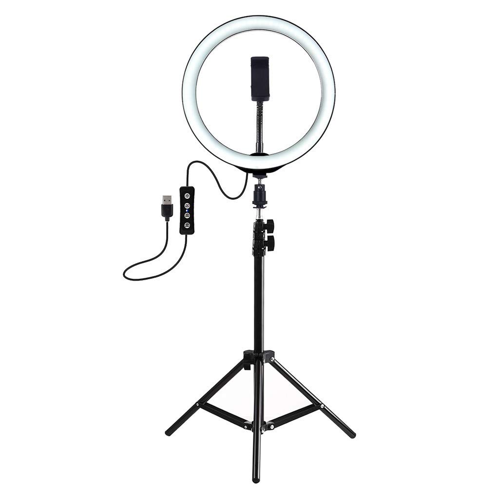 BAJIE Lampada da tavolo Fotografia Led Selfie Anello Luce 26Cm Con Treppiede Supporto Telefono Cellulare Usb 3 Modi Luce Led Per Trucco Dropship D3 Stati Uniti