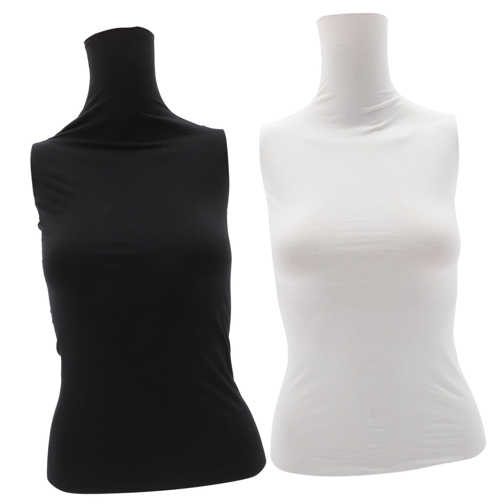 Schneiderbüste Overlay aus Strapazierfähigem Baumwoll Stoffbezug für Weibliche Schaufensterpuppe Oberkörper 2 Stück Passend für Mannequins Schwarz und Weiß