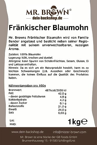 Blaumohn Mr. Brown 1kg aus Franken in Rohkostqualität