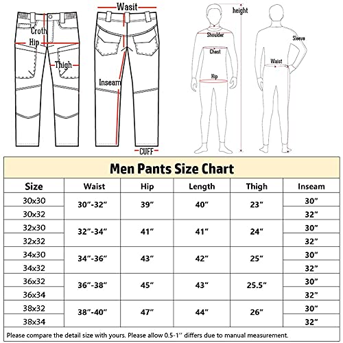 Carwornic Gear Men's Assault Tactical Pants Lightweight Cotton Outdoor Military Combat Cargo Trousers (34W X 30L, Khaki) #TOP6