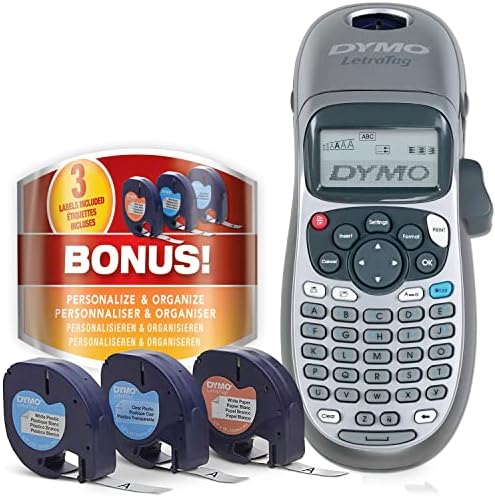 DYMO Label Maker, LetraTag 100H Handheld Label Maker, Easy-to-Use, 13 Character LCD Screen, Great for Home & Office Organization