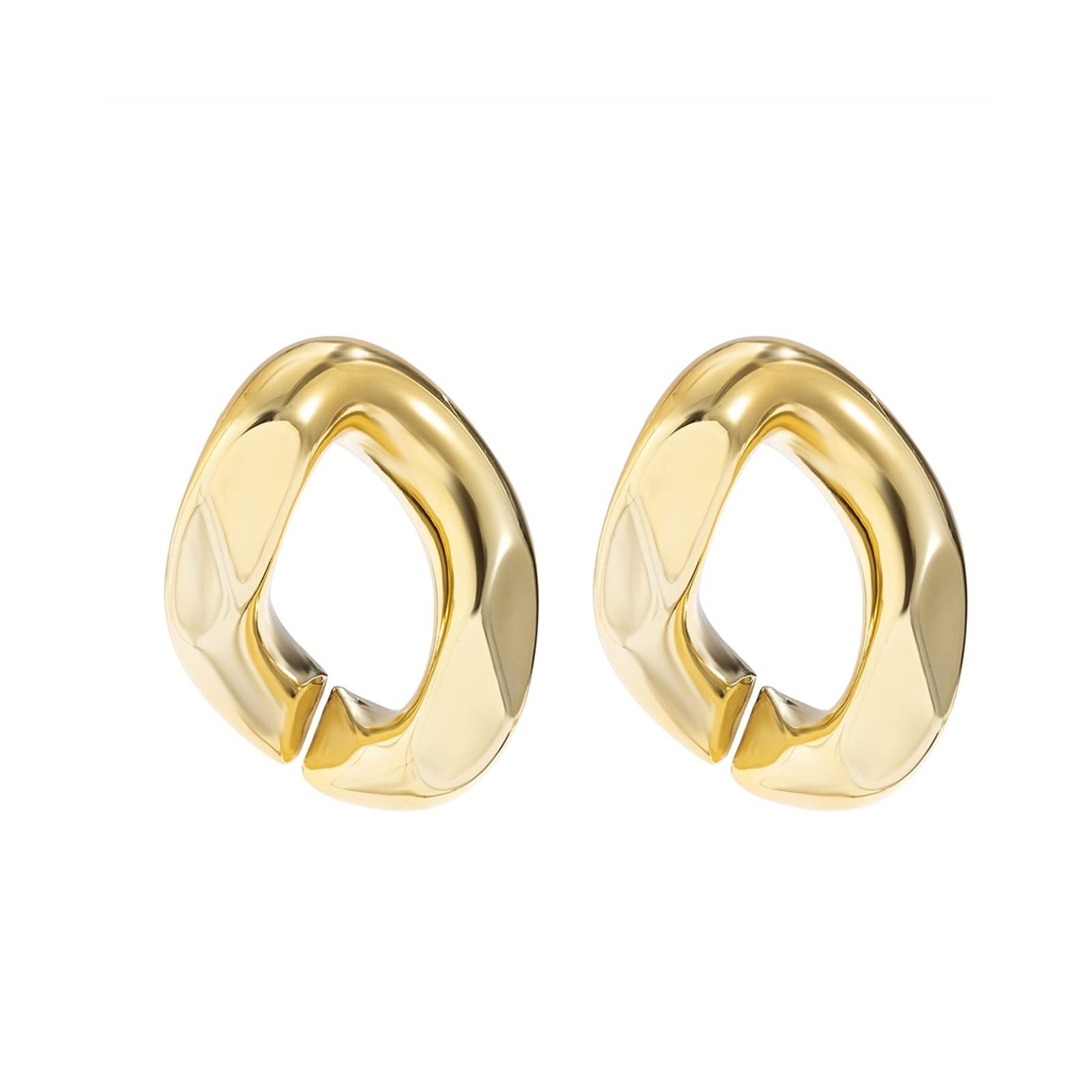 HJMMHX Damen-Ohrringe, übertriebene Creolen für Frauen, Vintage-Stil, geometrische Kreis-Schleifen-Ohrringe aus Metall, Schmuck