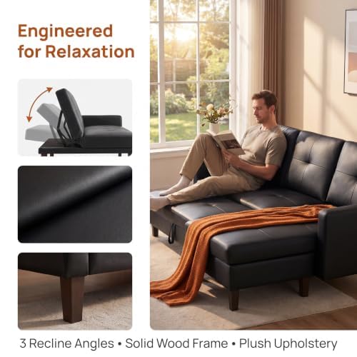 Trygoal Leather Sleeper Sofa Bed
