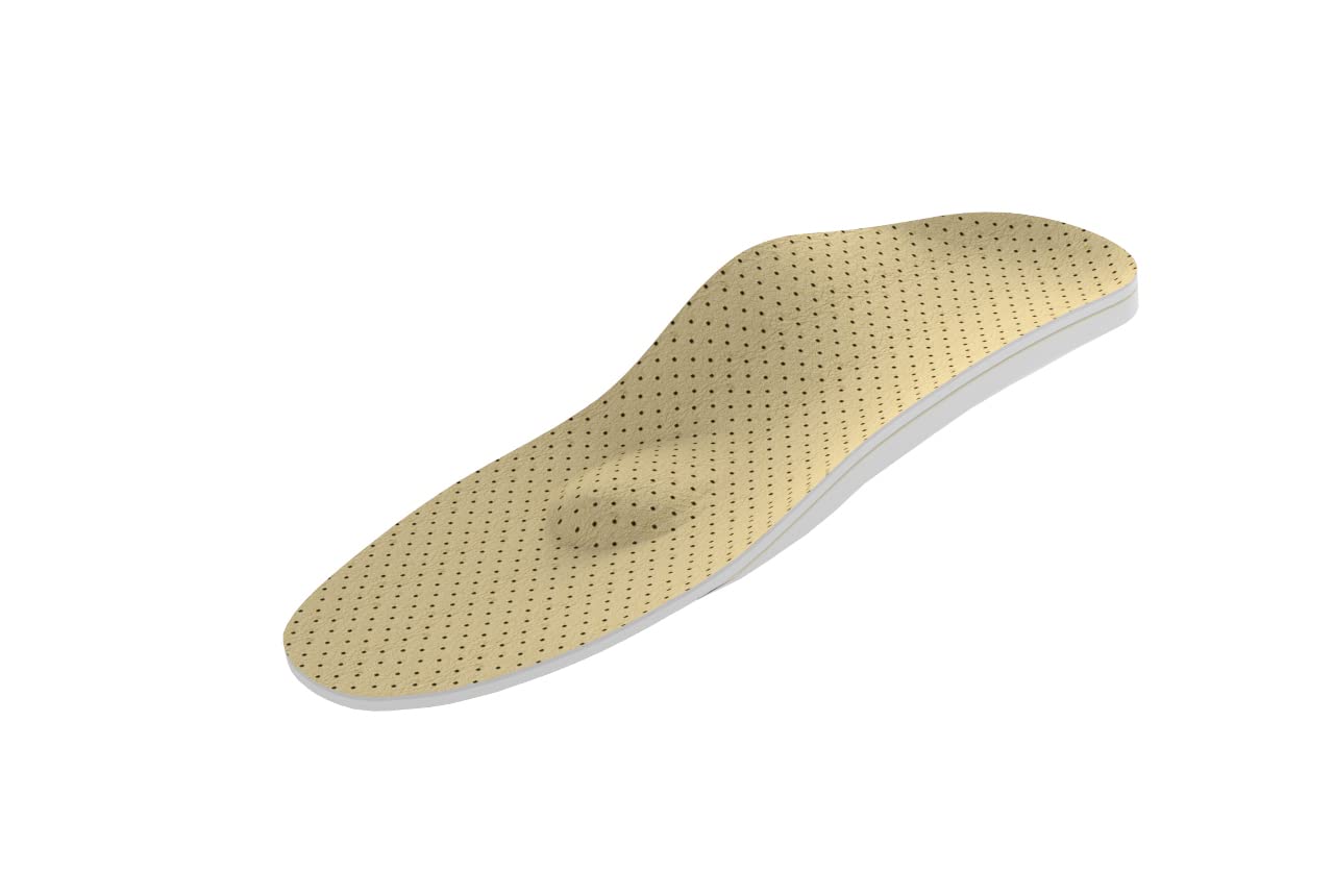 KINGMED Plantillas Supinadoras para Mujeres para Pronación de Rodilla y Talón Valgo Plantilla Ortopédica con Soporte de Arco Metatarsal Cubierta Genuina de Piel de Cabra 1 Par x 2Pcs 37