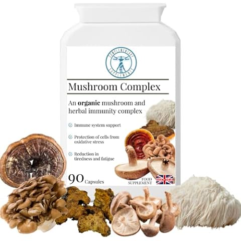 Complementary Supplements - 100% Organic Mushroom Complex - Immune System & Energy Support - Traditional Herbal TCM Adaptogen Blend - Maitake, Chaga, Shiitake, Reishi, Lion's Mane, 90 Capsules Cover