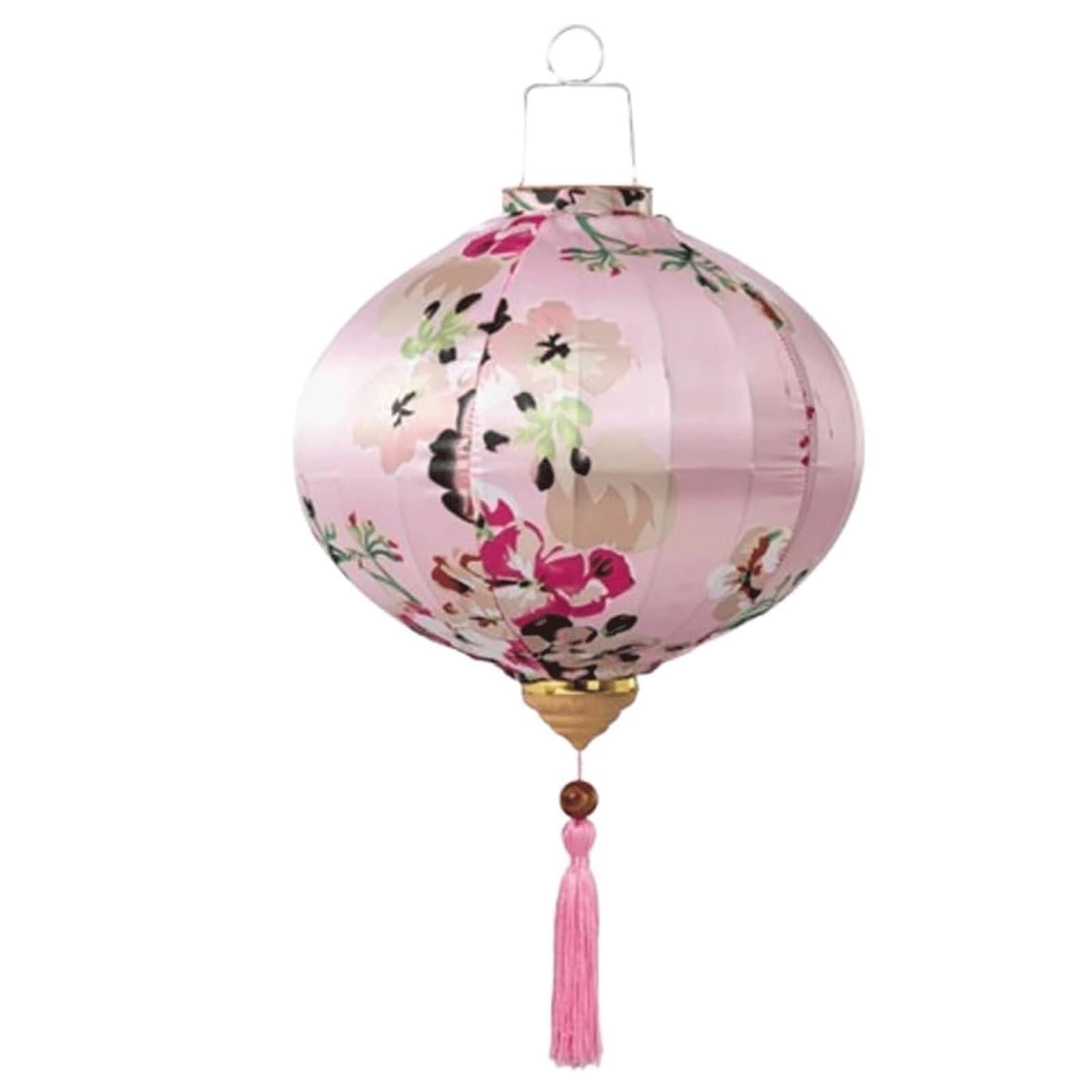 Asian lantern, Round Silk Lantern Traditional Peony Flower Pattern Hanging Chinese New Year and Spring Festival Decoration(Pink,12inch)