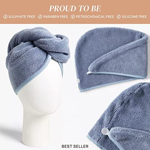 Microfibre Hair Towel x2 Bath Towel Hair Wrap Large (UK Company)