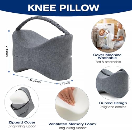 Image of DUNGRANI Orthopedic Pain Relief Leg Pillow Memory Foam Leg Pillow for Back Pain /Leg Pain /Pregnancy /Knee Support with Washable Cover
