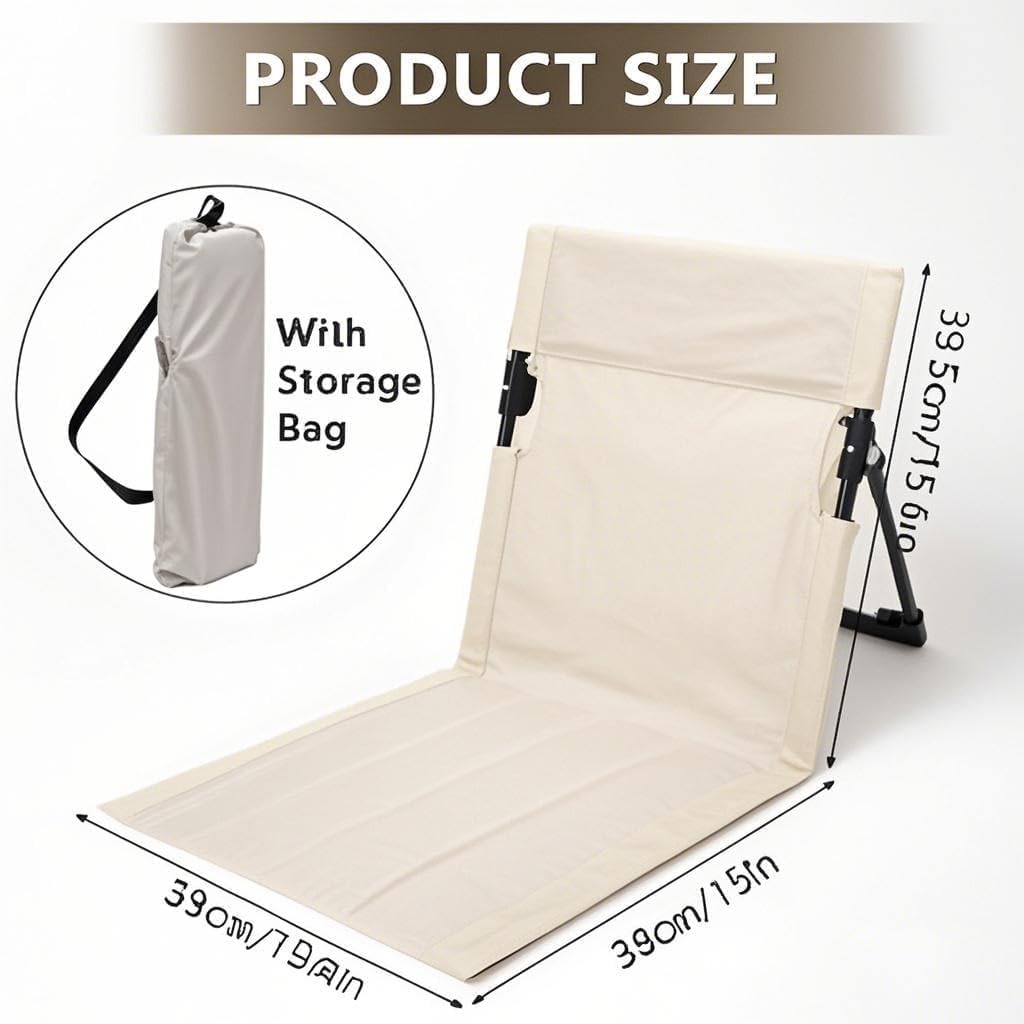 2 Pack Foldable Poolside Chairs – Portable Flip Chairs for Edge of Pool, Beach, Camping, Picnic, Lawn – Compact & Lightweight Outdoor Seating Accessories (2, Light Beige) - Image 3