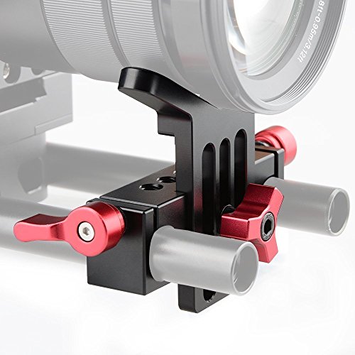 Rod pince pour DSLR rig rail system avec support objectif 15mm rigide rouge - 3