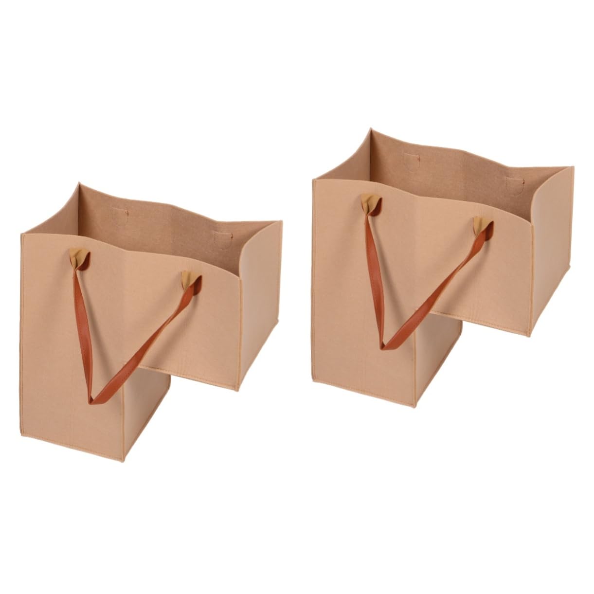 Lot de 2 paniers de rangement pour escaliers pliables en tissu gris