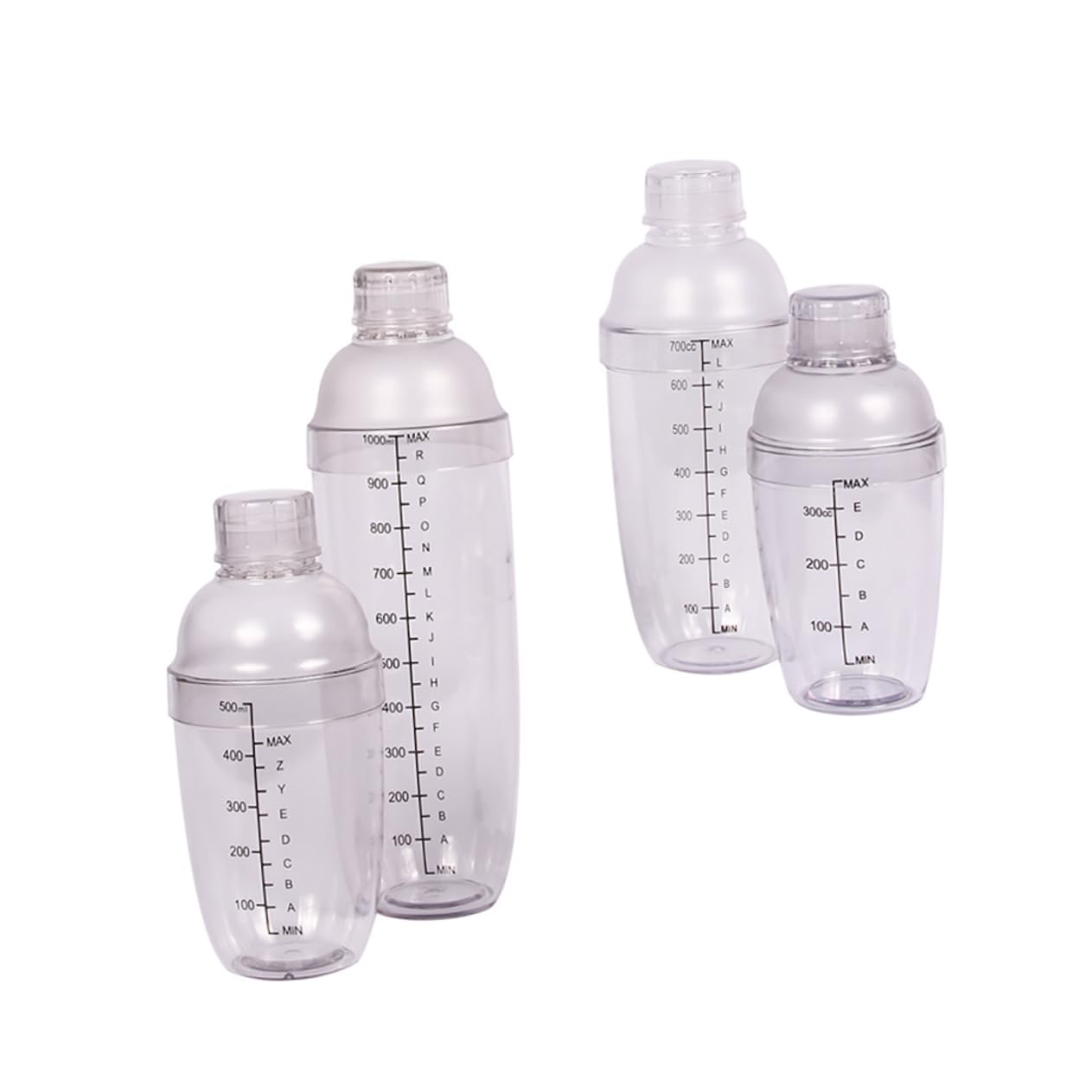4 Pezzi Shaker per Cocktail Trasparente Misuratorper Bevande con Scala per Mixare Cocktail Vino e Bevande
