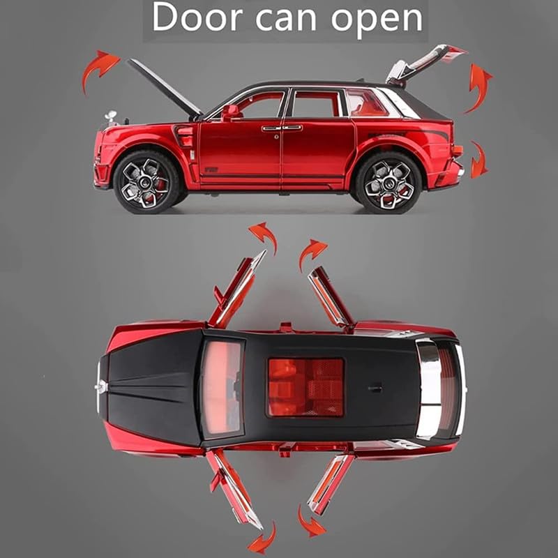 Image of Kids Model 1:32 RR Cullinan Masory Die Cast Metal Car Pull Back Action Opening Doors with Realistic Engine Sound Lights Toy Car Gift for Boys - Multi