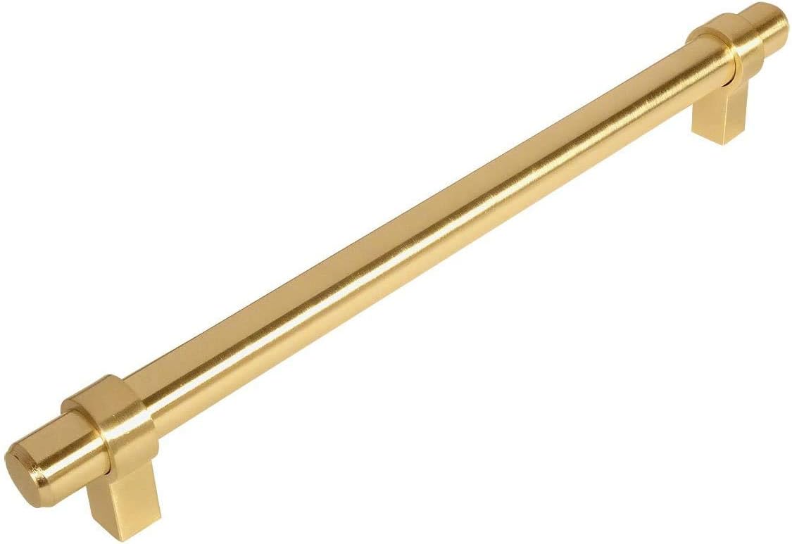 Cosmas 5 Pack 161-192BB Brushed Brass Cabinet Bar Handle Pull - 7-1/2" Inch (192mm) Hole Centers