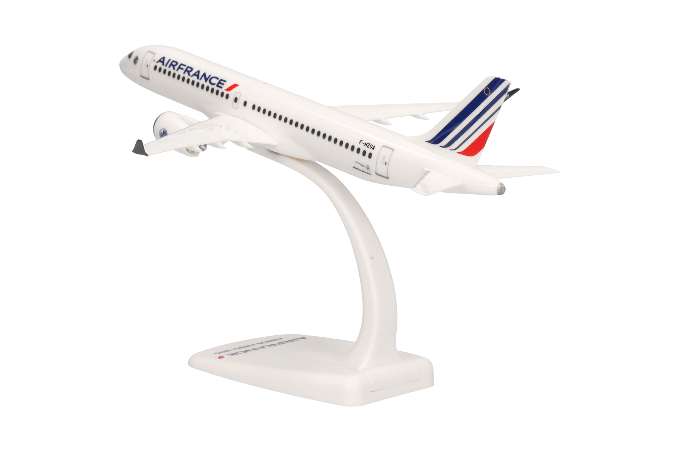 Herpa Snap-Fit Modellflugzeug Air France Airbus A220-300, Miniatur im Maßstab 1:200, Sammlerstück, Modell mit Standfuß, Kunststoff