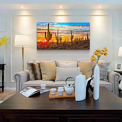 Canvas Wall Art For Living Room Cactus Plant Landscape Painting Bathroom Wall Decor Ready To Hang Home Decorations Bedroom Kitchen Inspirational Canvas Prints Posters Painting Wall Mural Artwork #TOP1