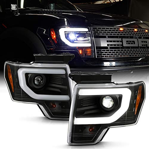 ACANII - For [HID/Xenon Model] 2013-2014 Ford F150 Pickup LED Tube Built-In Low/High LED Projector Headlights Headlamps