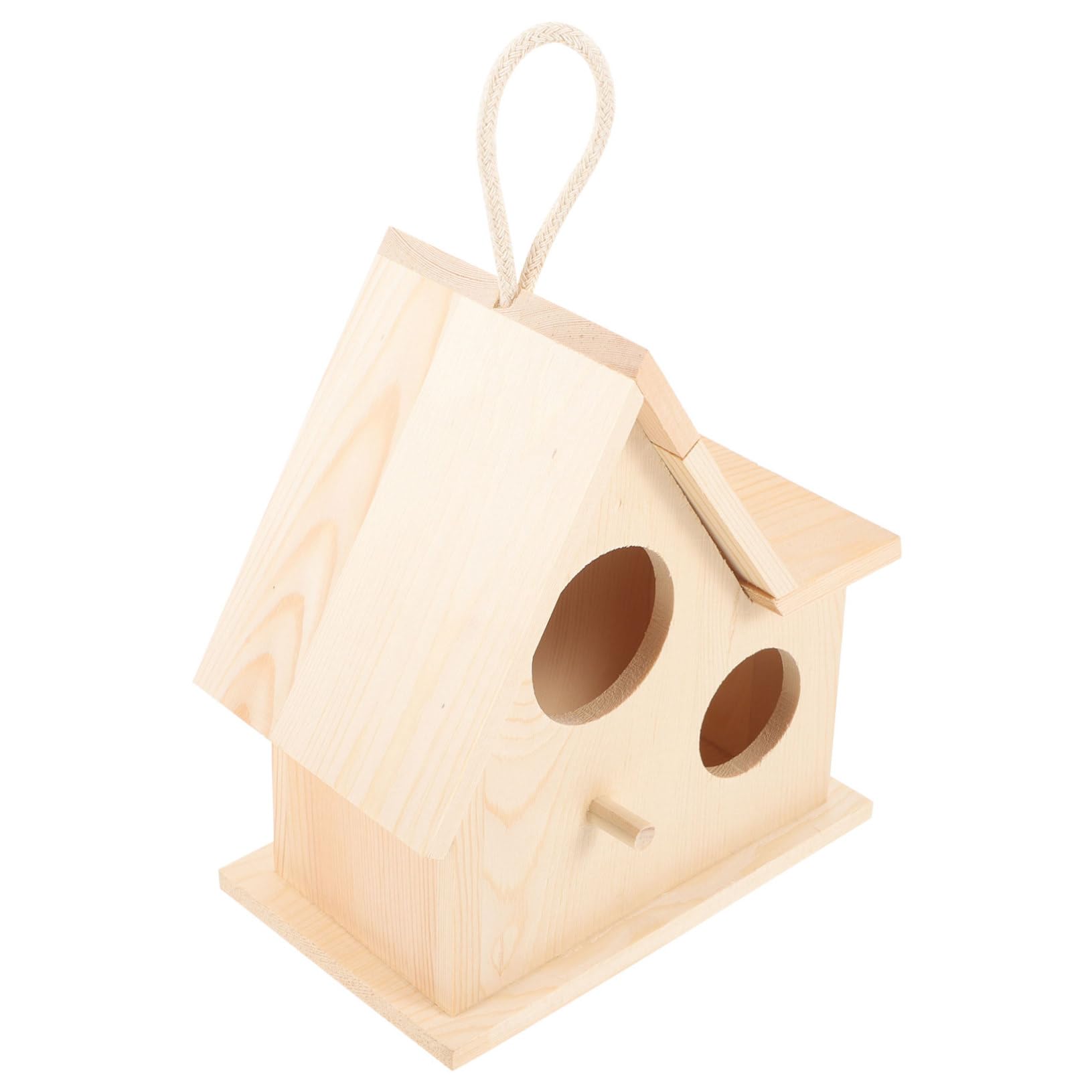 FOMIYESBox Bird Terrarium Hanging Bird Breeding House Wood Bird Cage Pet Birds Nest Cage Hanging Sleeping Nest Hanging Bird House Parrots Cage House Bird Nest Wooden Bird Supplies