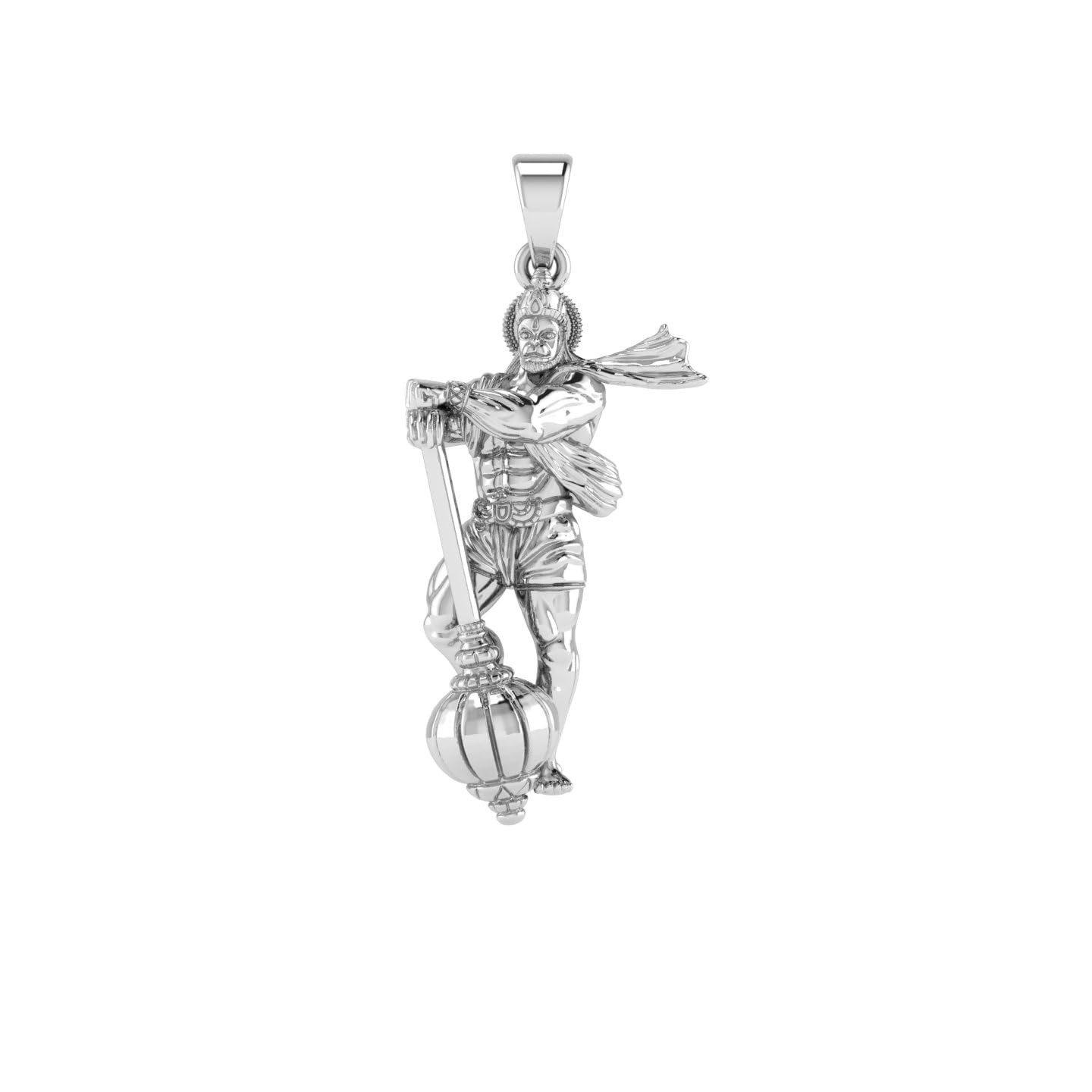 Sterling Silver (92.5% purity) God Hanuman Pendant for Men & Women Pure Silver Lord Bajrang Bali Locket for Good Health & Wealth