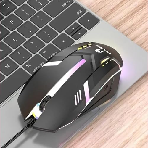 MIKUSO MOS-379U USB Wired RGB Luminous Breathing Effect Gaming Mouse 1200DPI Resolution Compatible for Day to Day Use,Office and for Gaming.for All Your Laptops and PCs
