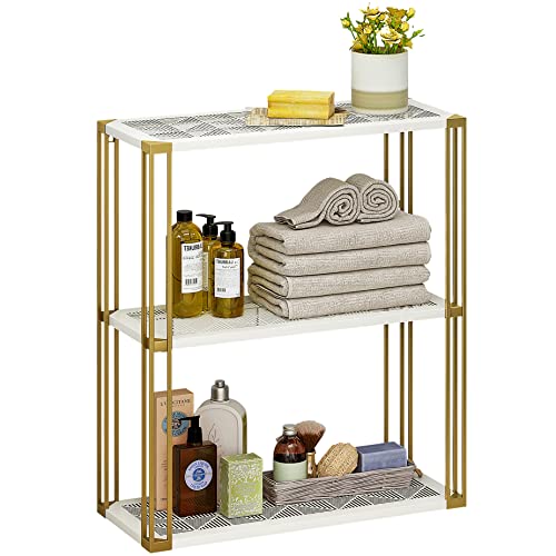 Jejeroal Wall Mounted 3 Tier Bathroom Shelf Organizer Rack Over Toilet For Bathroom, Kitchen, Living Room Storage #TOP21