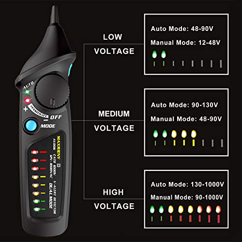 AVD06 Detector de tensão CA de modo duplo 12V / 48V ～ 1000V Testador de circuito Caneta de teste de