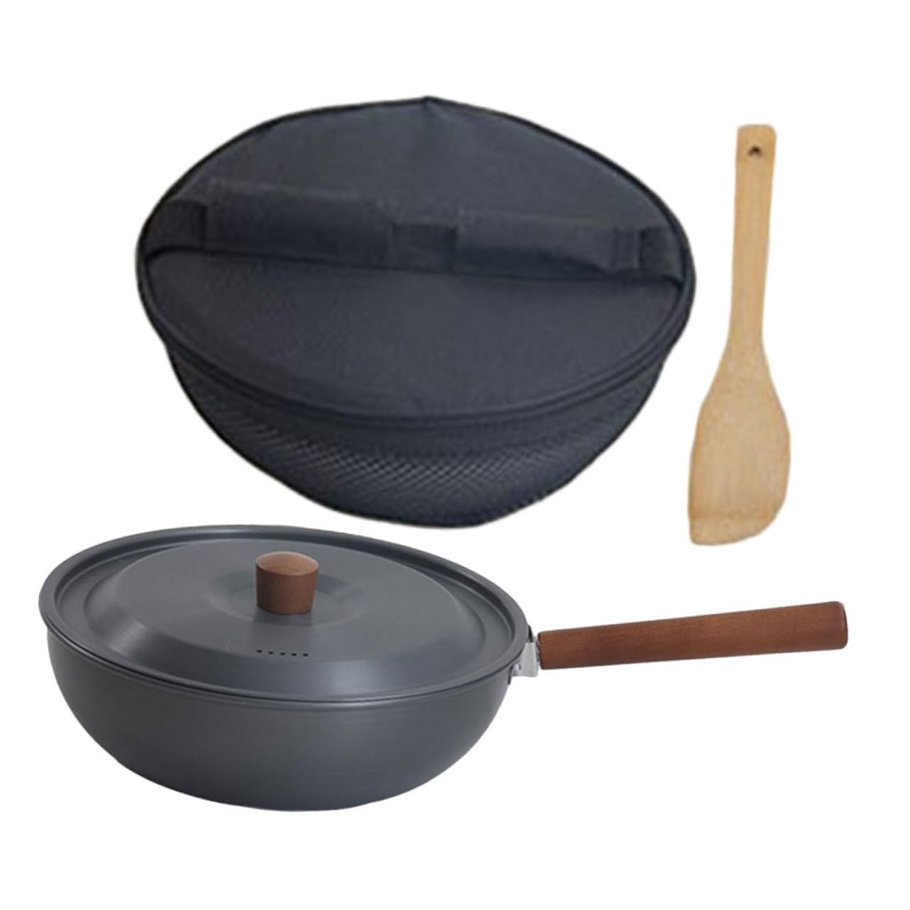 FUNOMOCYA Camping Cookware Set Aluminum Alloy Cooking Pot Detachable Handle Nonstick Mini Frying Pan for Outdoor Cooking Picnics Hiking