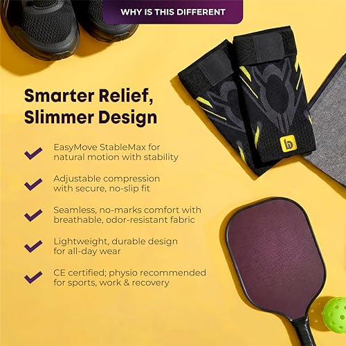 Image of betterhood Premium Elbow Support with EasyMove StableMax Design for Gym, Sports, Day-long Use | Compression Elbow Sleeve for Tennis Elbow, Bursitis, Tendonitis, Arthritis, Injury Recovery (2 Pieces, L)